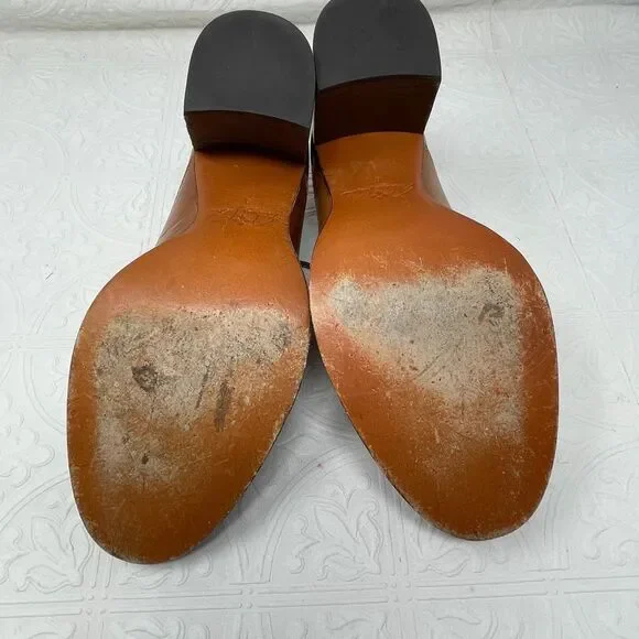 Patricia Nash Anna Brown Leather Lace Up Block Heel Oxford Pump Heels Size 8 - Picture 6 of 7